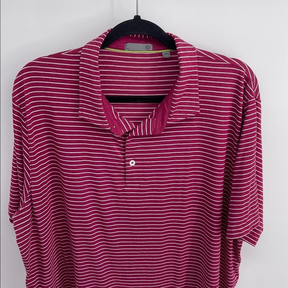 TASC Performance Micro Modal blend striped short sleeve polo shirt sz XXL